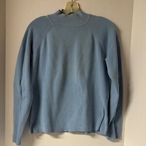 Ladies Casual Corner Mock Turtleneck Blue Sweater, Size L